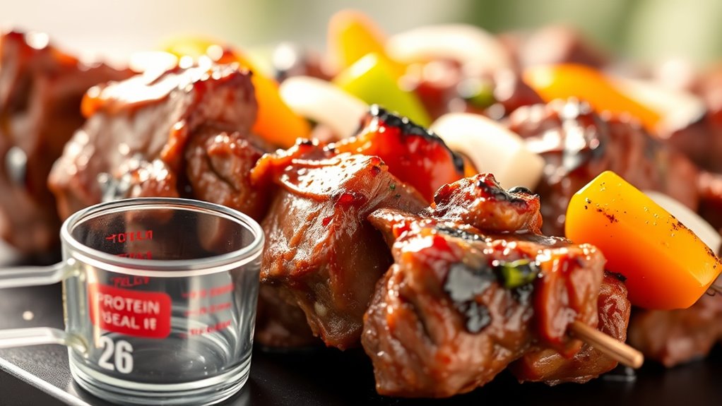 beef kebab protein content