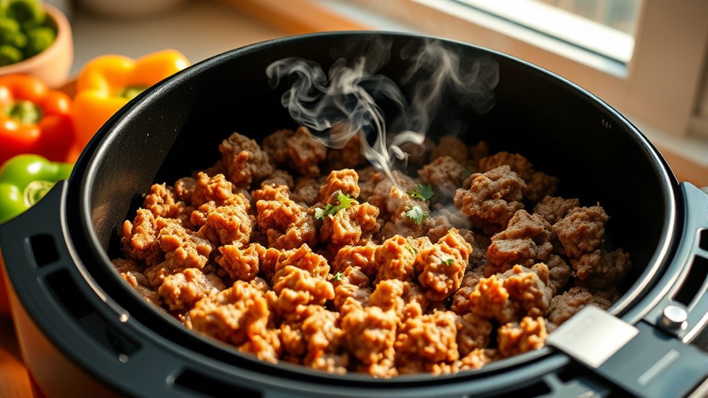 cook beef evenly in air fryer