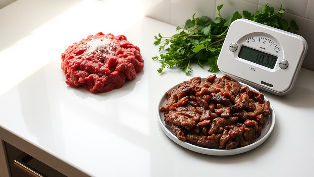 cooking reduces beef calories