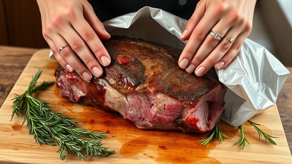 place roast in bag carefully