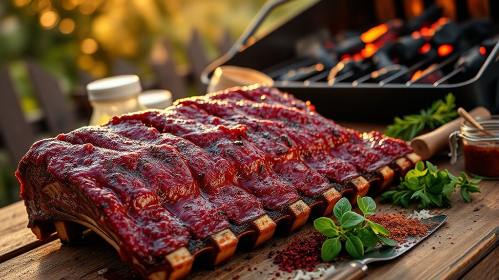 prepare ribs clean grill