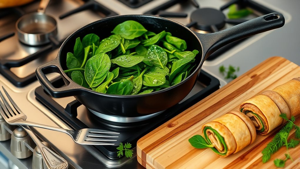 saut spinach with garlic