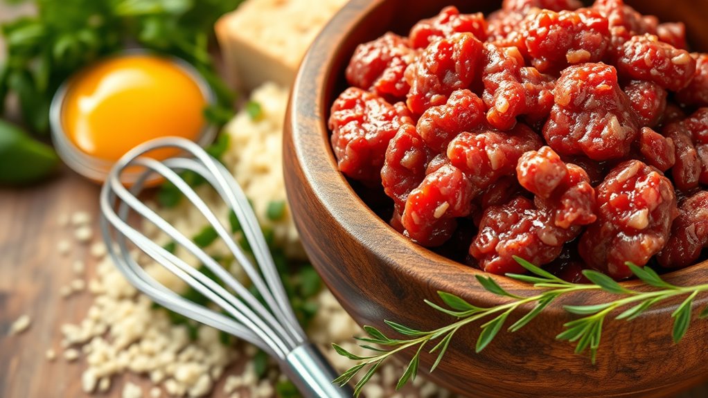 add eggs and breadcrumbs