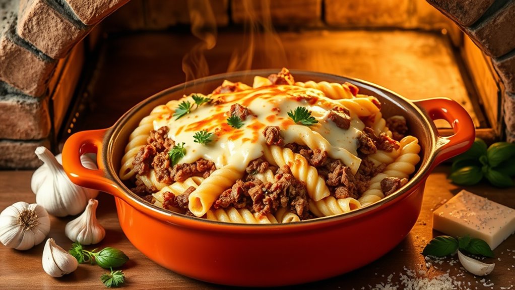 creamy beef pasta casserole