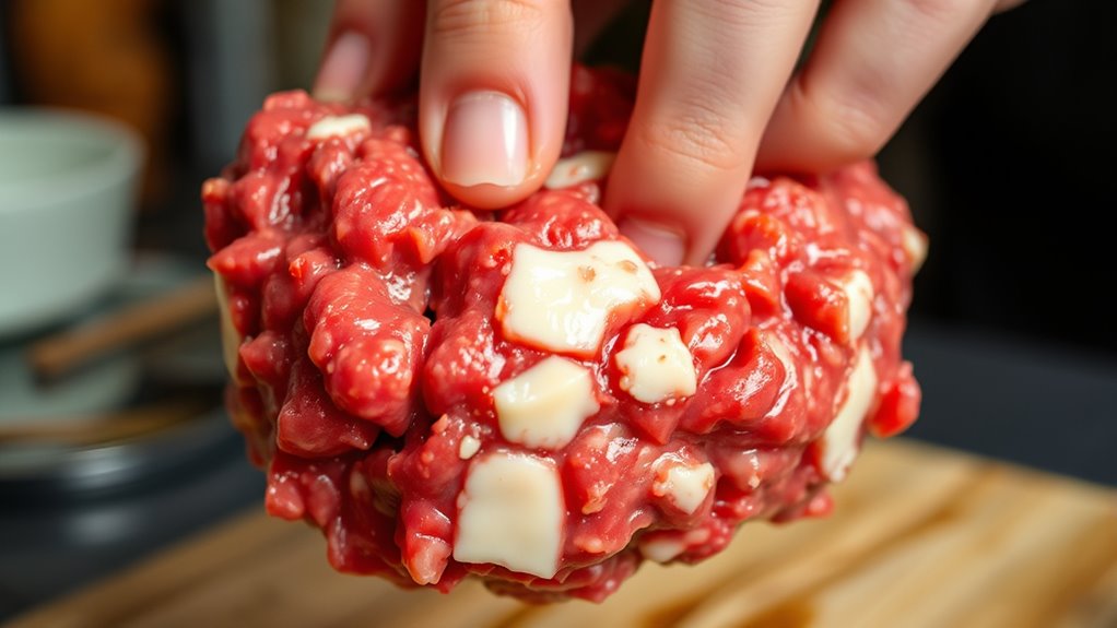 fat content influences burger binding