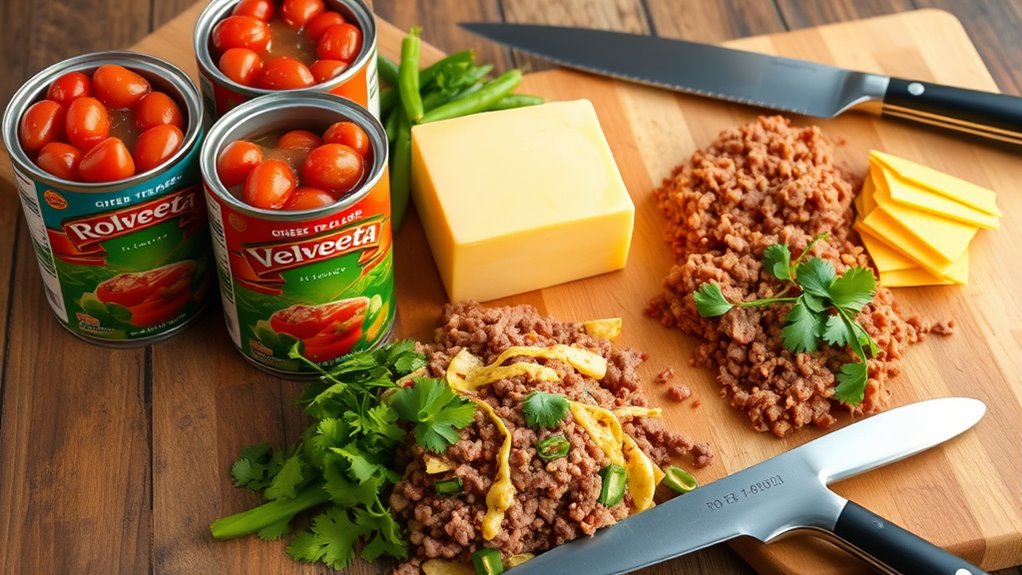 gather ingredients before cooking