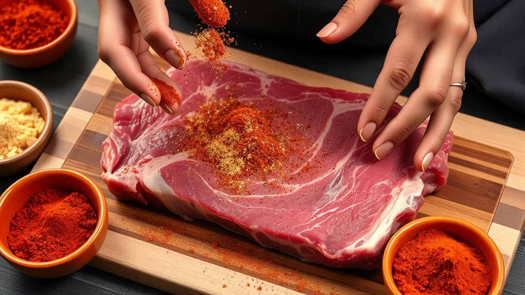 season generously form flavorful crust