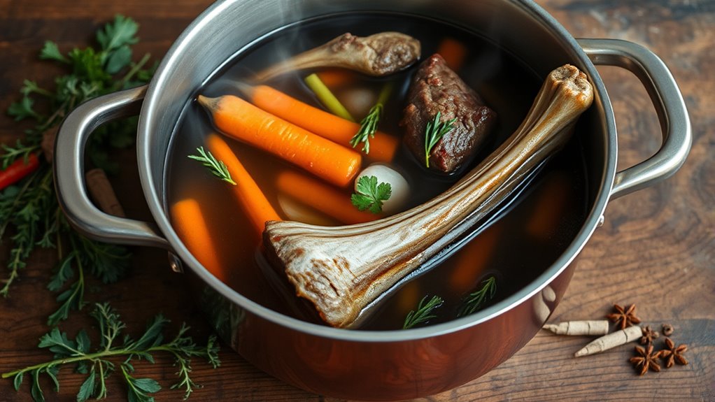 simmer bones with aromatics
