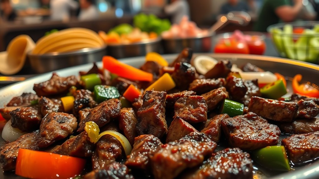 beef fajita calorie range