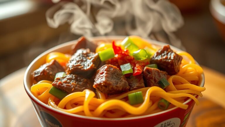beef noodles calorie content