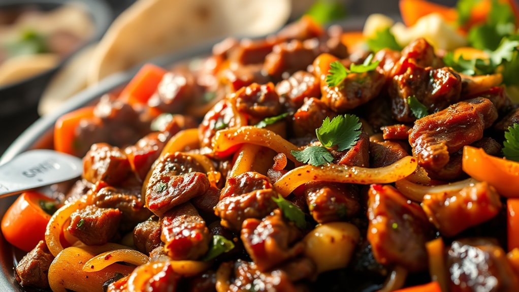 calorie factors in fajitas