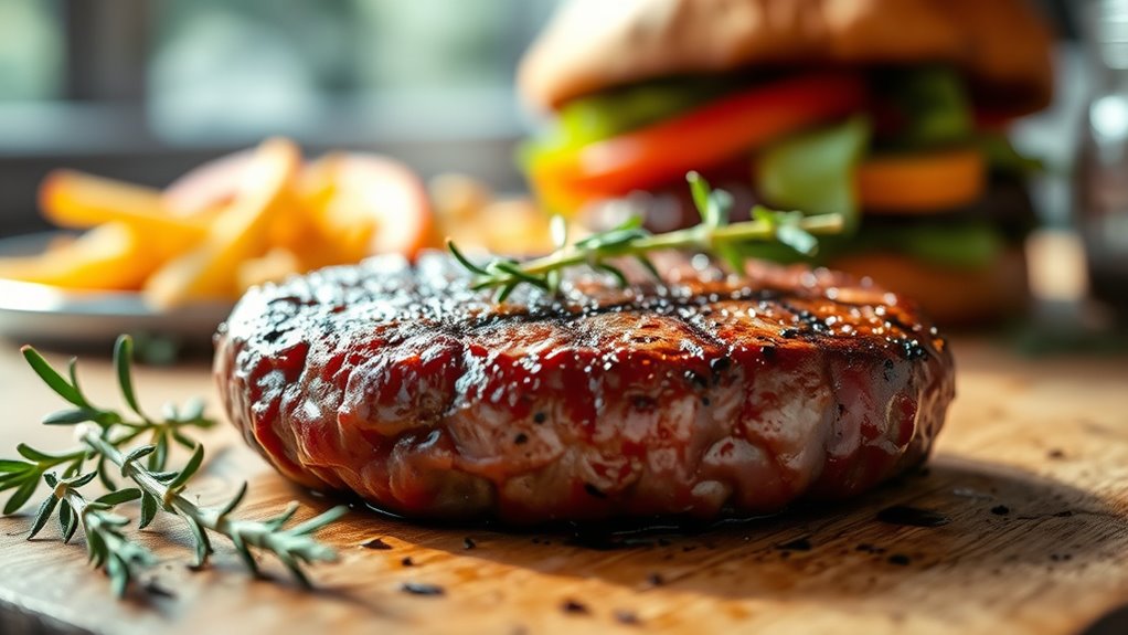 calories in a beef patty