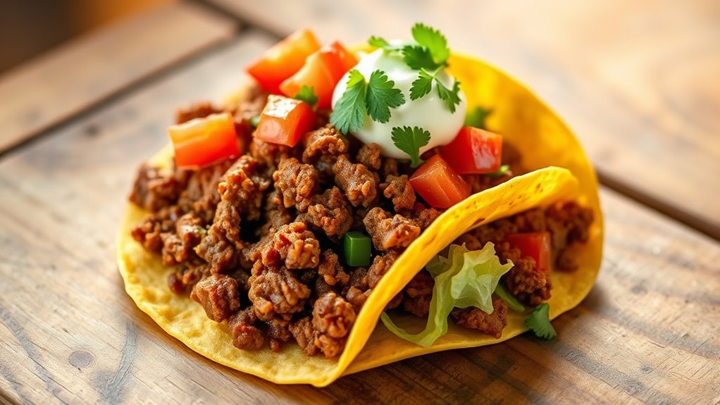 ground beef taco protein content