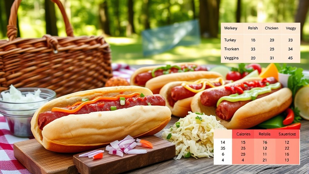 hot dogs calories fat sodium