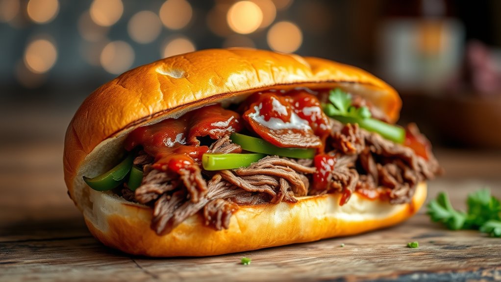 italian beef sandwich calories