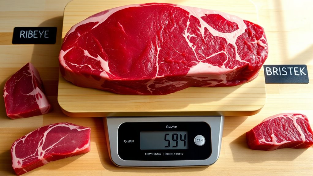 quarter beef weight range
