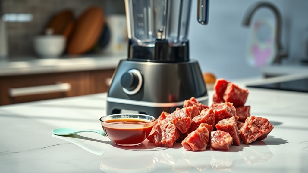 prepare beef blend smoothly