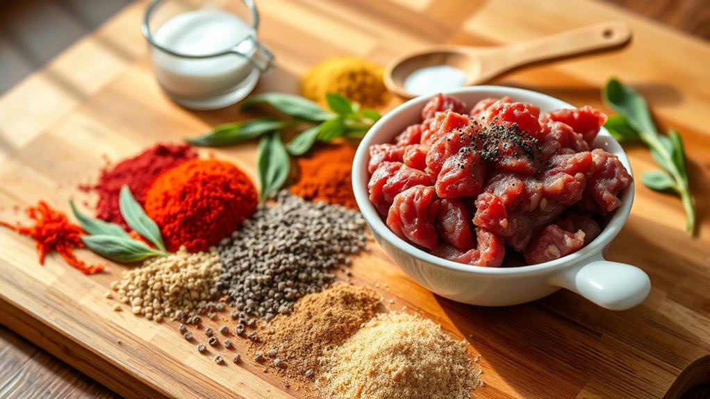 season beef with breakfast spices