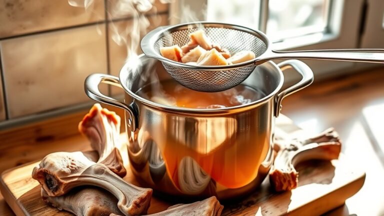 strain broth adjust flavor